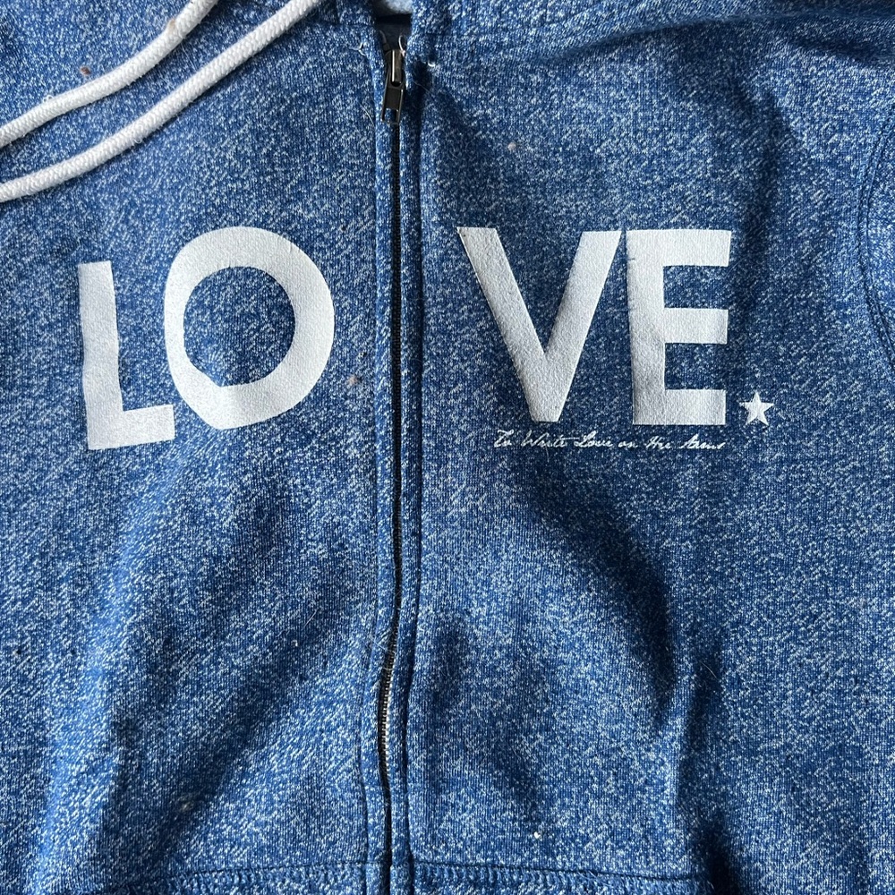 Women's Blue LOVE Zip-Up Hoodie